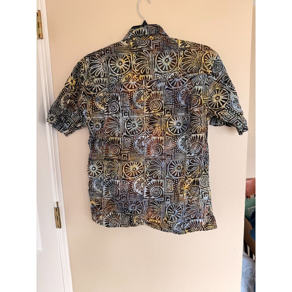 Johari West Batik Shirt | 100% Cotton Hand-Dyed Button Down | Size M - Picture 2 of 6